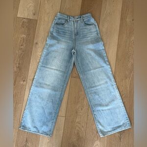 Women’s Light Blue, high waist, Wide-Leg Jeans